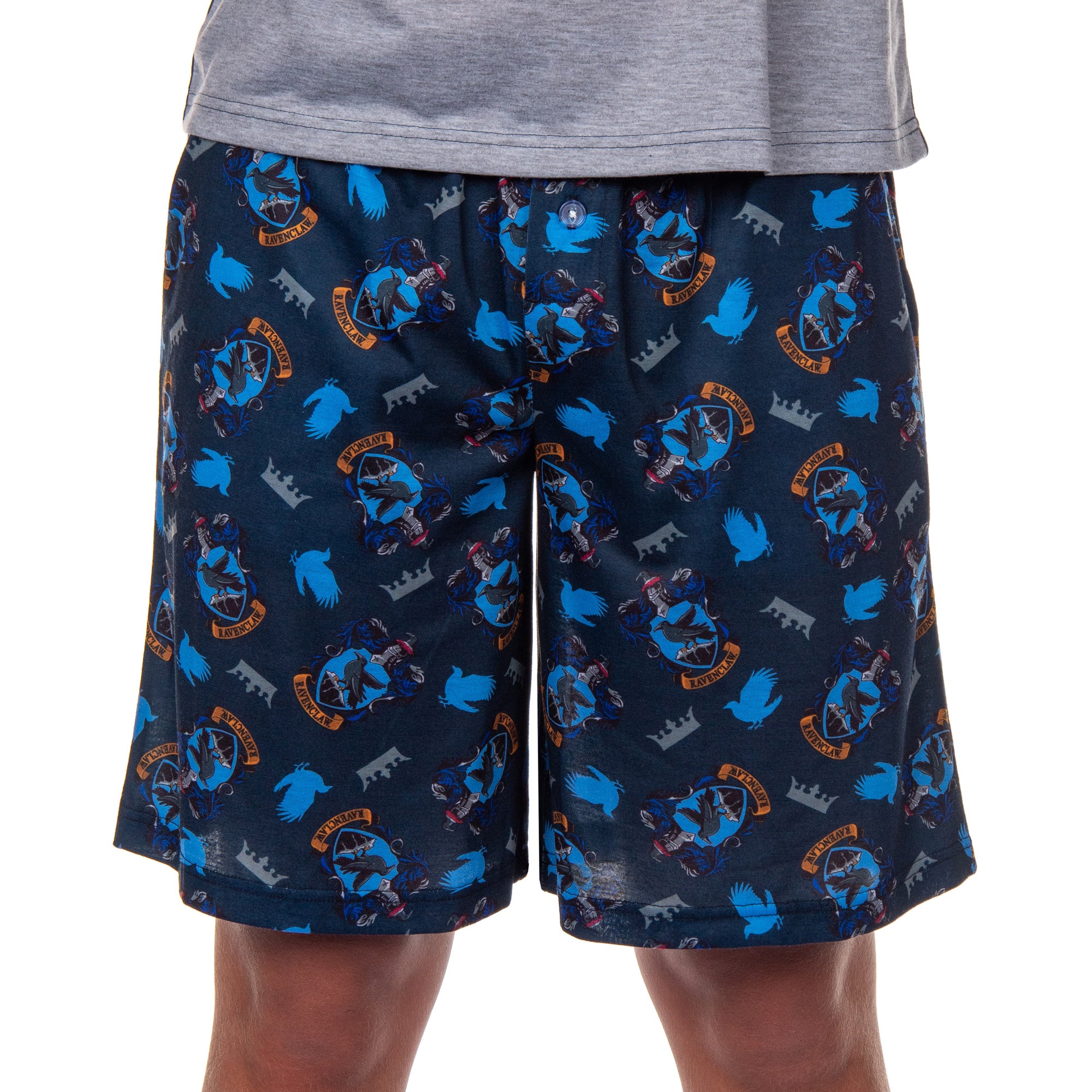 Harry Potter Hogwarts Men's Short Sleeve Shirt And Short PJ Pajama Set
