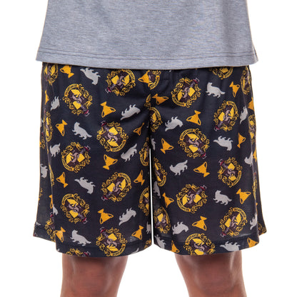 Harry Potter Hogwarts Men's Short Sleeve Shirt And Short PJ Pajama Set