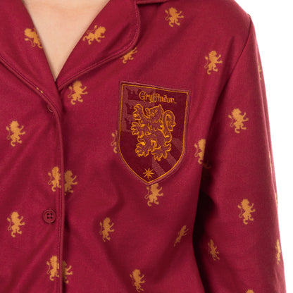 Harry Potter Pajamas Girl's Houses Coat Front Sleep Set