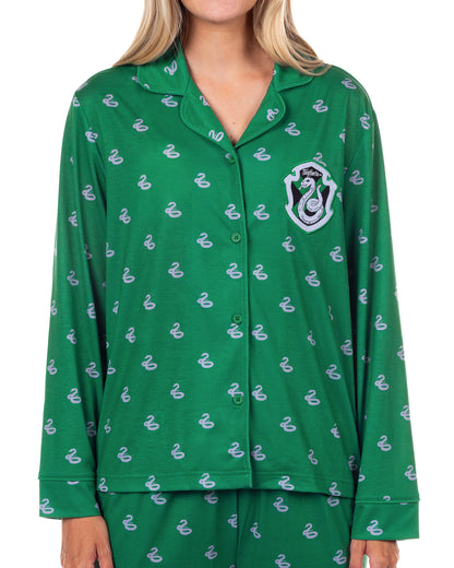 Harry Potter Pajamas Women's Hogwarts Coat Front Sleep Set