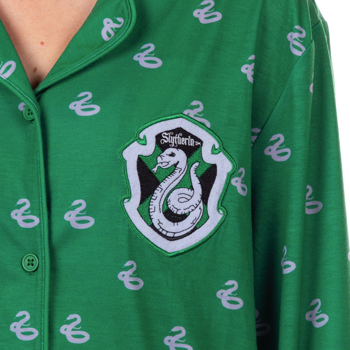 Harry Potter Pajamas Women's Hogwarts Coat Front Sleep Set