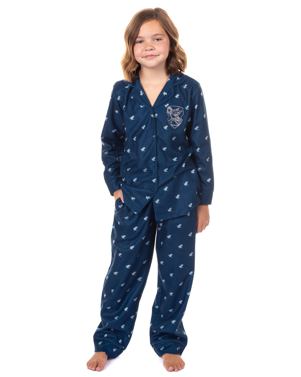 Harry Potter Pajamas Girl's Houses Coat Front Sleep Set