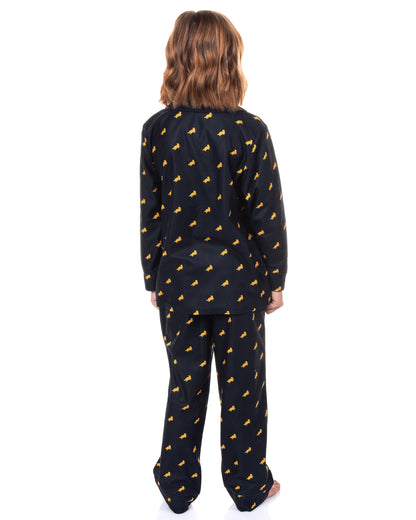 Harry Potter Pajamas Girl's Houses Coat Front Sleep Set