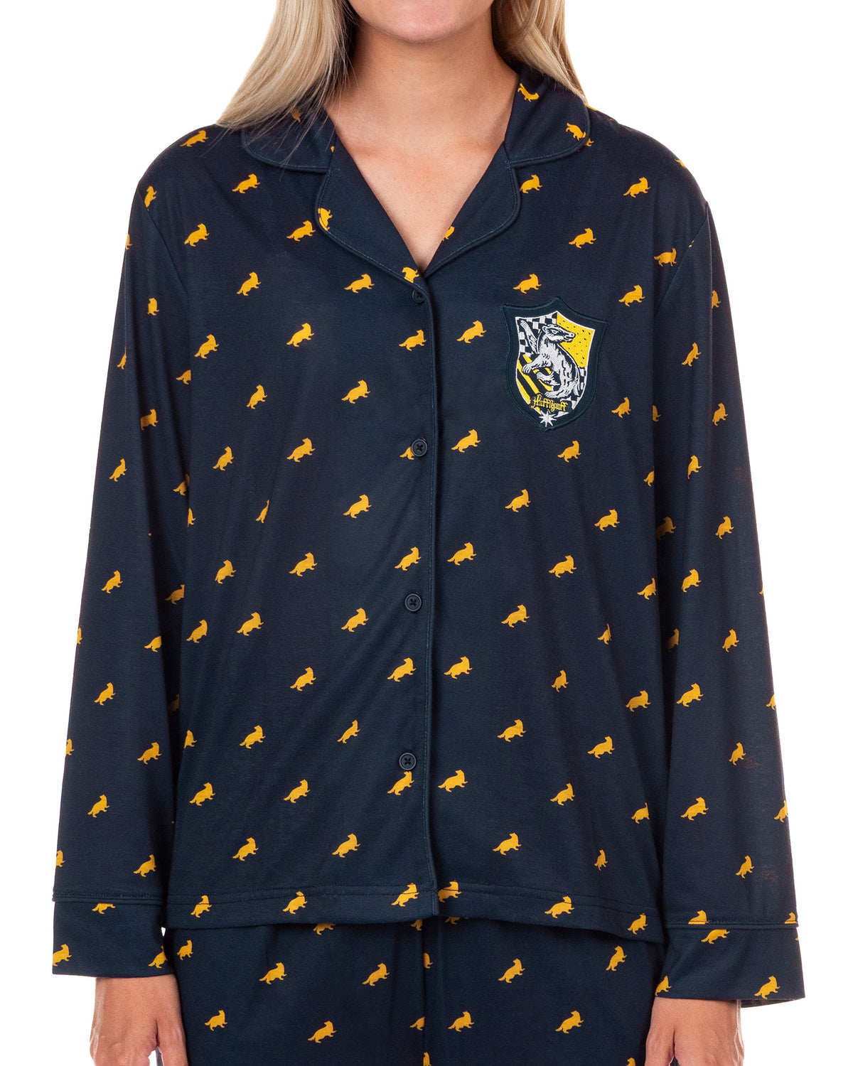 Harry Potter Pajamas Women's Hogwarts Coat Front Sleep Set