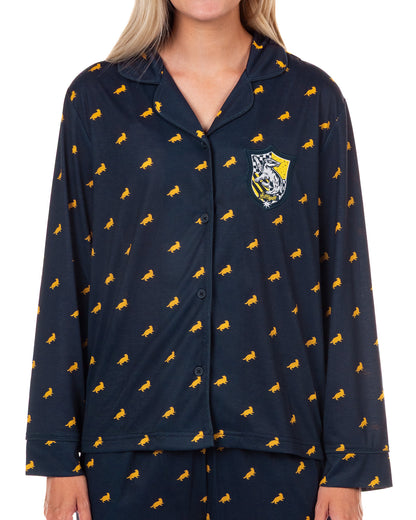 Harry Potter Pajamas Women's Hogwarts Coat Front Sleep Set