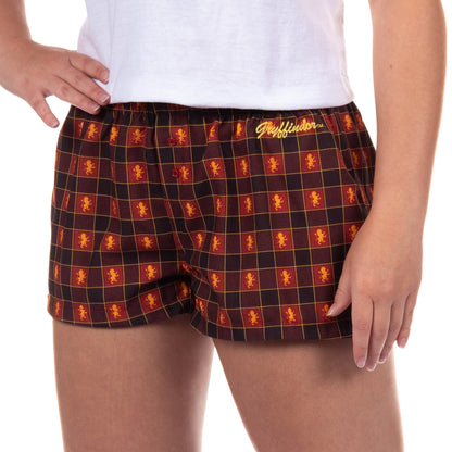 Harry Potter Pajama Micro Shorts Women's Hogwarts All Houses Lounge Bottoms
