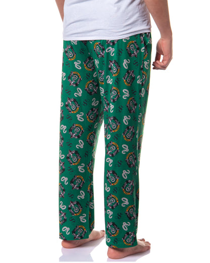 Harry Potter Men's Hogwarts House Crest All Over Print PJ Pajama Pants