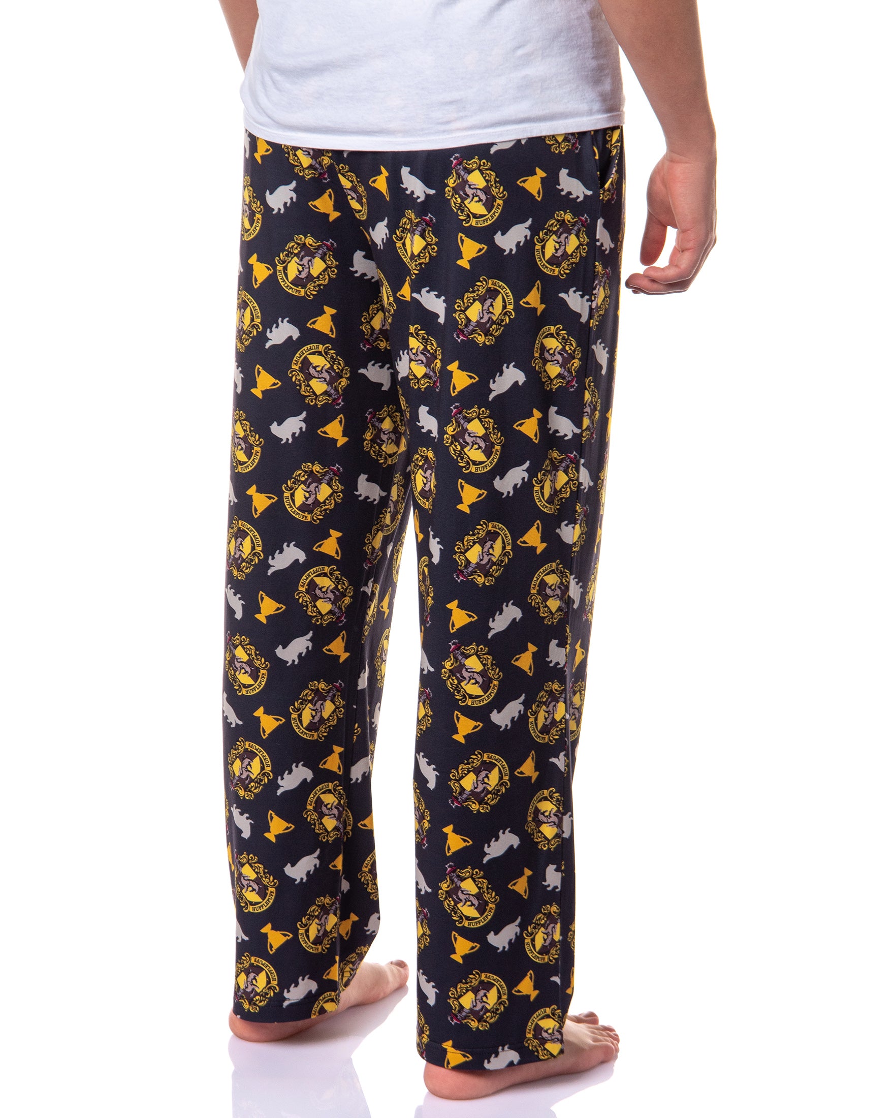 Harry Potter Men's Hogwarts House Crest All Over Print PJ Pajama Pants