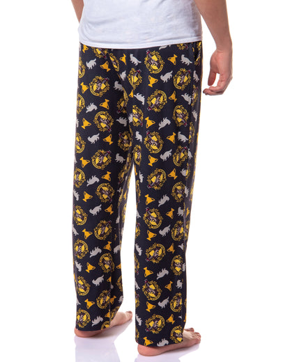 Harry Potter Men's Hogwarts House Crest All Over Print PJ Pajama Pants