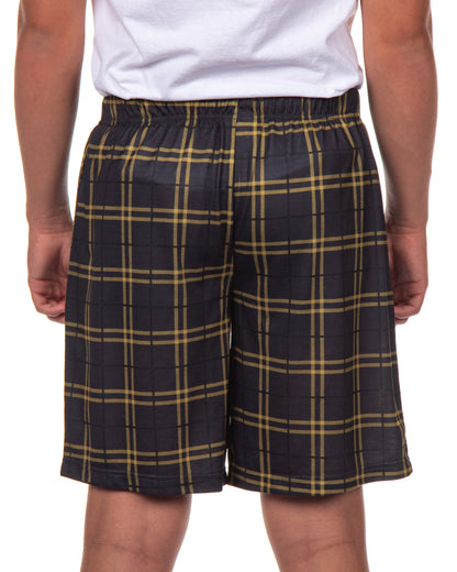 Harry Potter Pajamas Mens' Hogwarts House Crest Plaid PJ Lounge Shorts