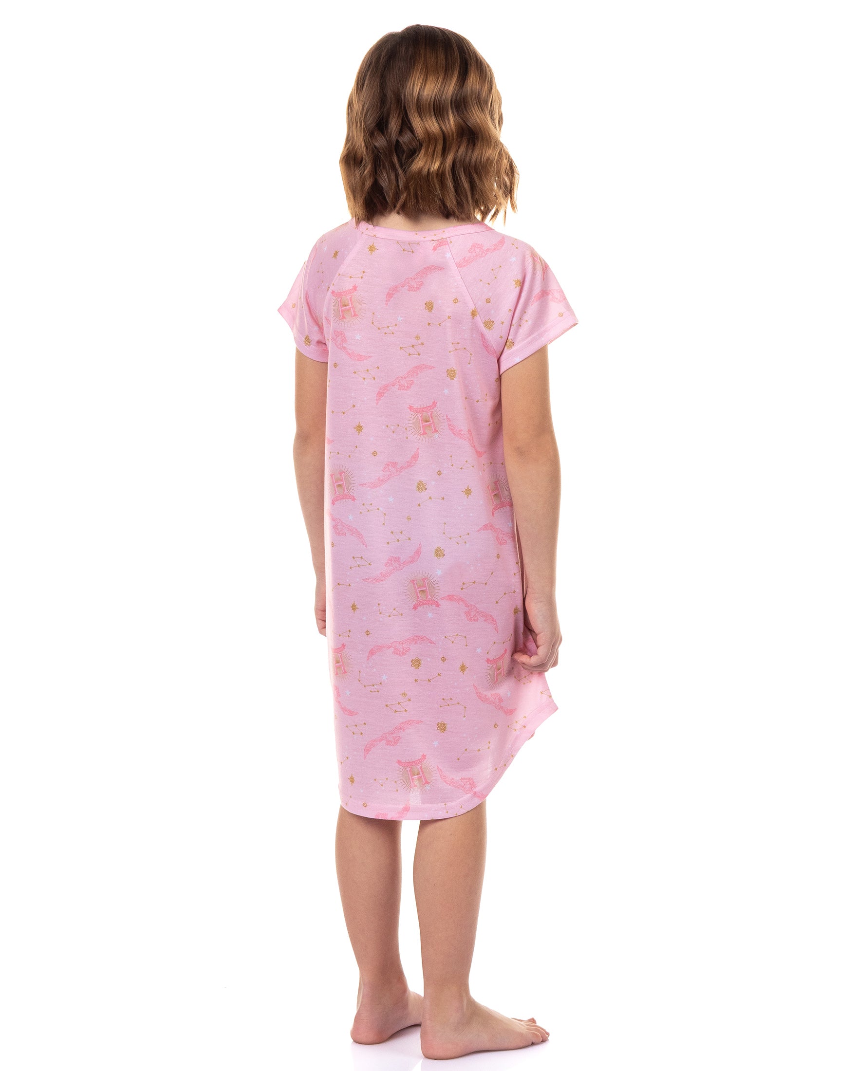 Harry Potter Pajamas Girls' Hogwarts Star Burst S/S Raglan Nightgown