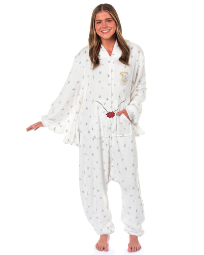 Harry Potter Union Suit Women's Kigurumi Hedwig Hooded Pajama Costume (S/M)