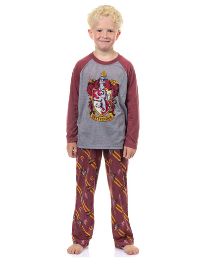 Harry Potter Pajamas Boys' House Crest Raglan Sleep Set