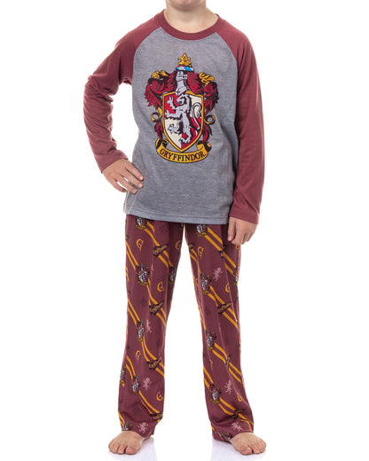 Harry Potter Pajamas Boys' House Crest Raglan Sleep Set