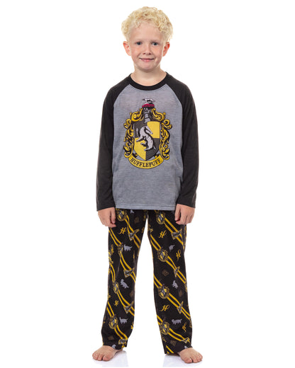 Harry Potter Pajamas Boys' House Crest Raglan Sleep Set
