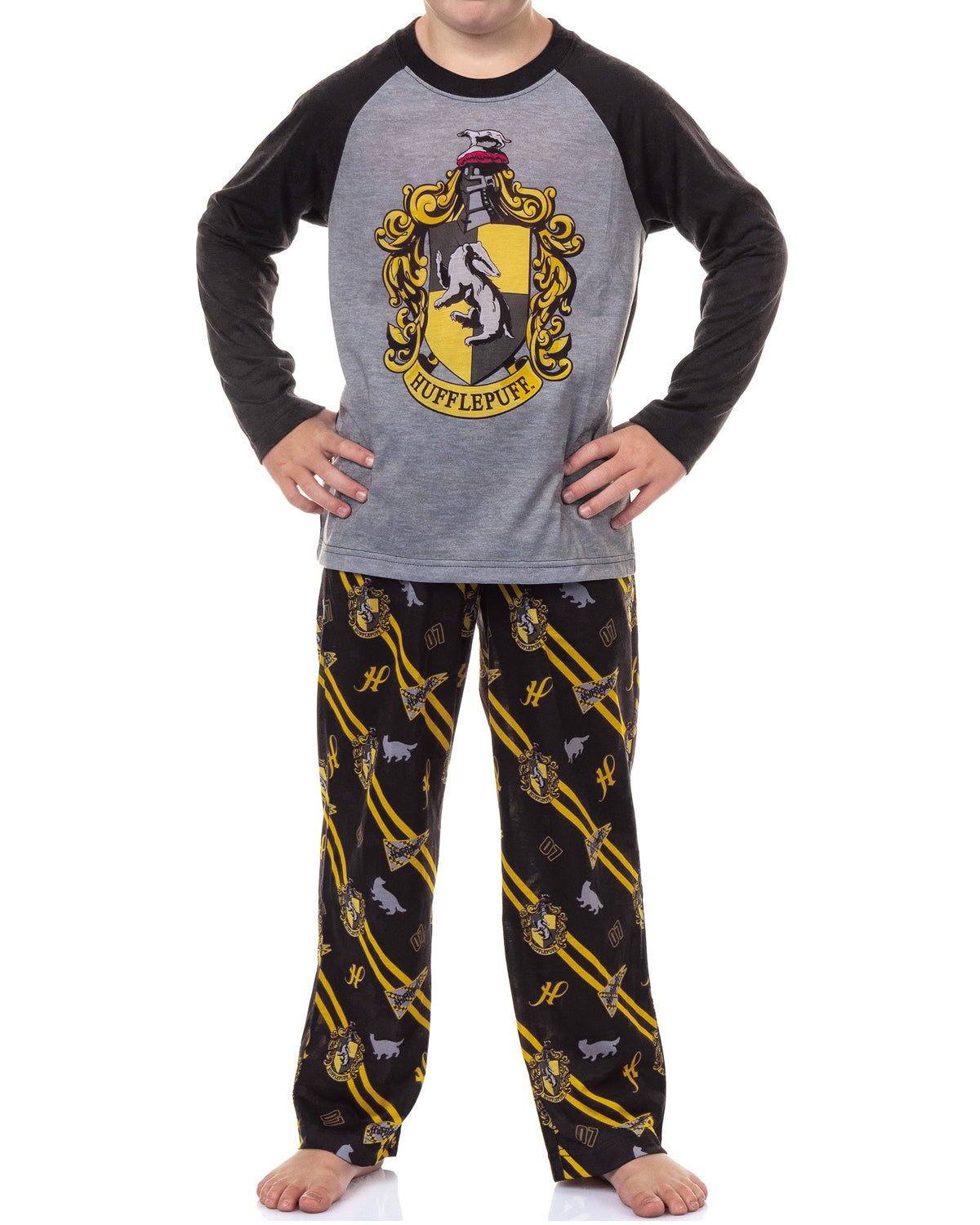 Harry Potter Pajamas Boys' House Crest Raglan Sleep Set