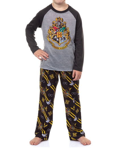 Harry Potter Pajamas Boys' House Crest Raglan Sleep Set