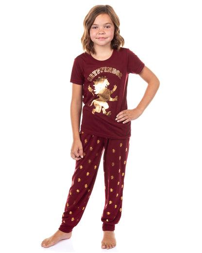 Harry Potter Pajamas Girl's Hogwarts House Jogger Sleep Set