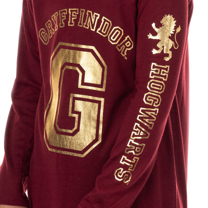 Harry Potter Pajama Girl's Long Sleeve Varsity Raglan Gown