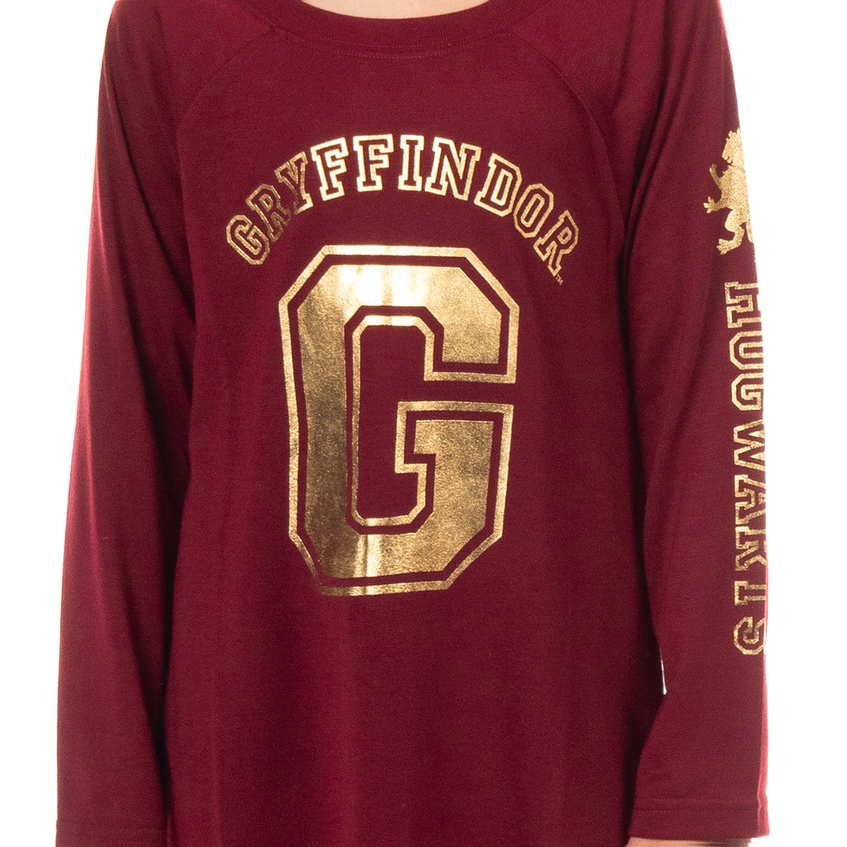 Harry Potter Pajama Girl's Long Sleeve Varsity Raglan Gown