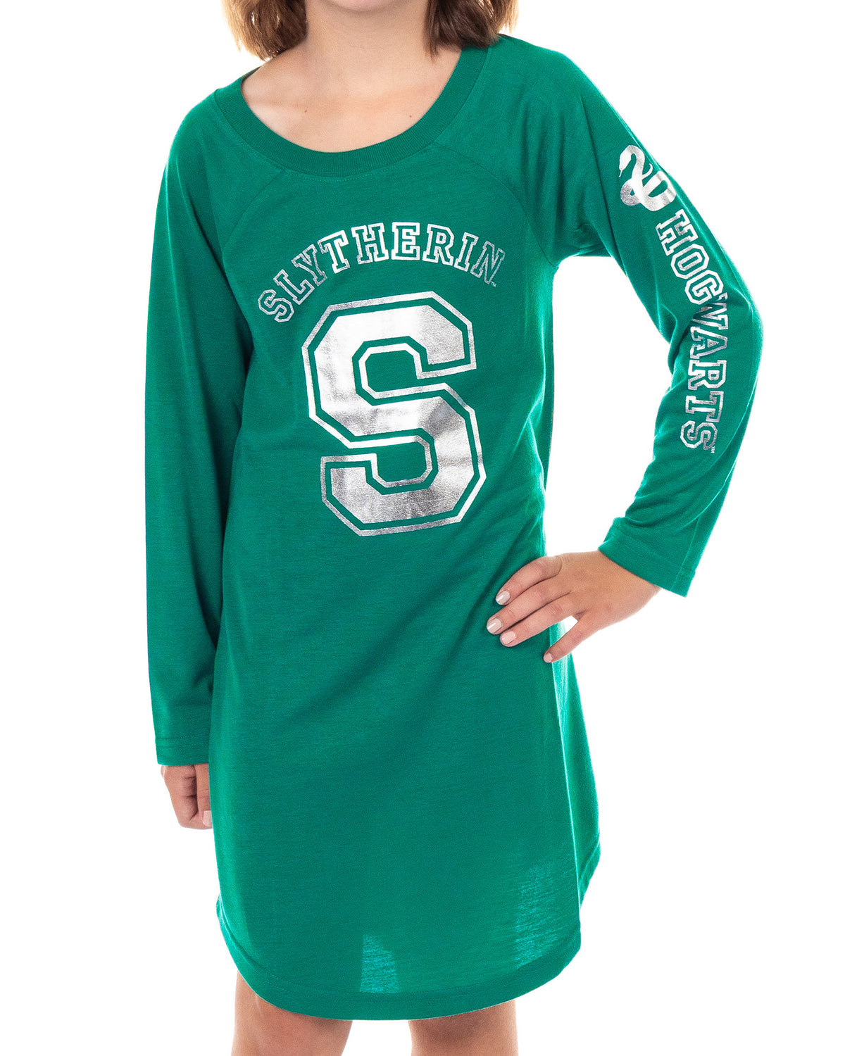 Harry Potter Pajama Girl's Long Sleeve Varsity Raglan Gown