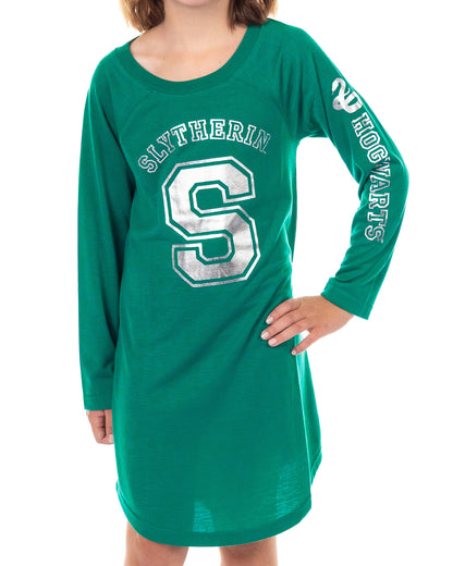 Harry Potter Pajama Girl's Long Sleeve Varsity Raglan Gown
