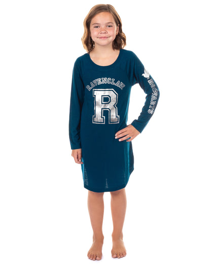 Harry Potter Pajama Girl's Long Sleeve Varsity Raglan Gown