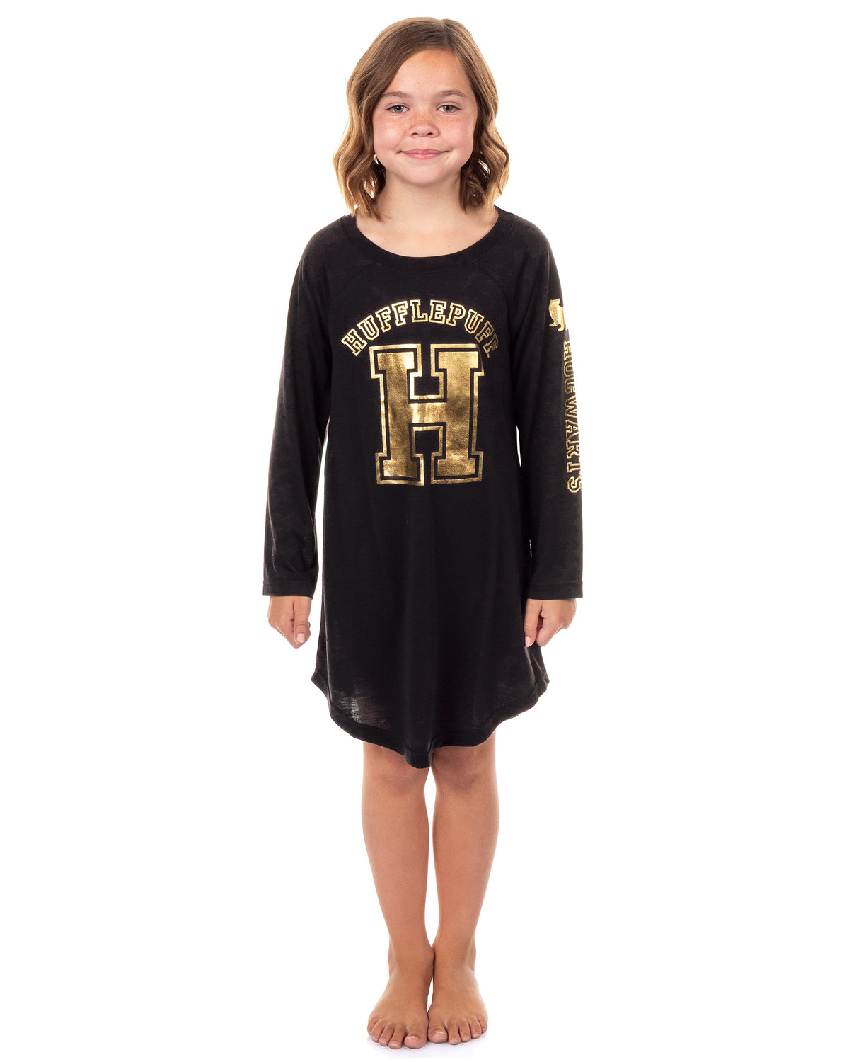 Harry Potter Pajama Girl's Long Sleeve Varsity Raglan Gown