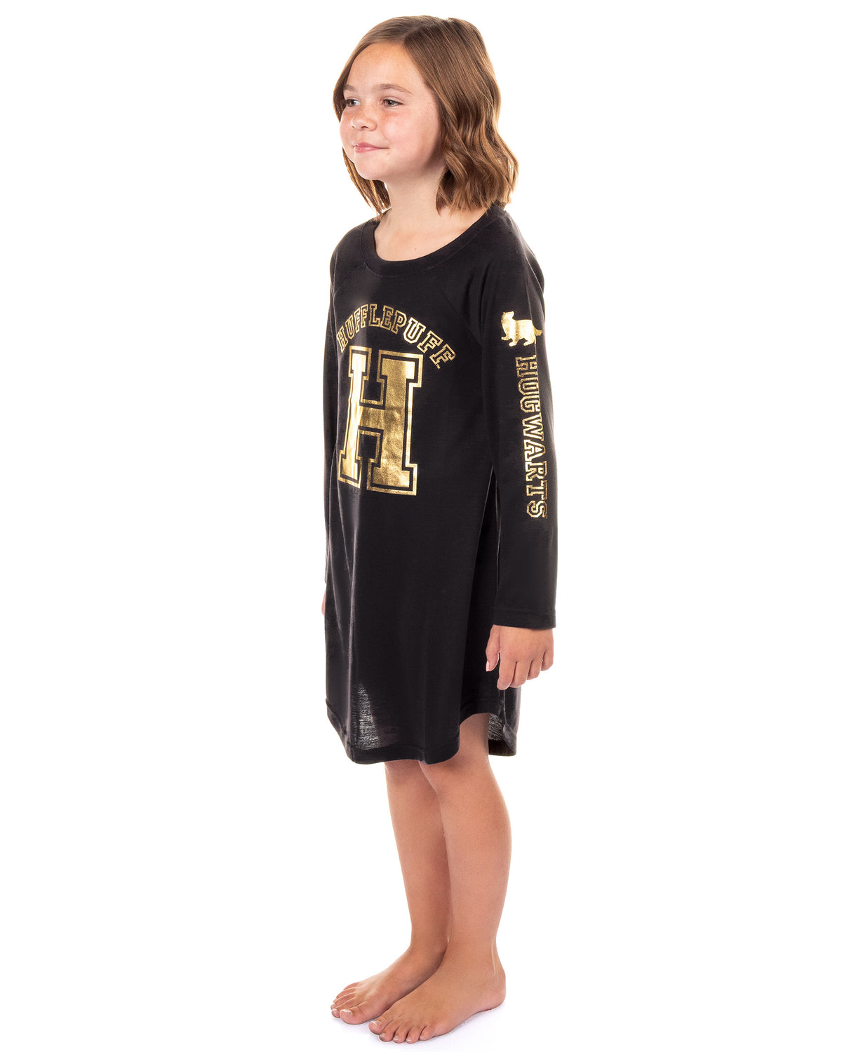 Harry Potter Pajama Girl's Long Sleeve Varsity Raglan Gown