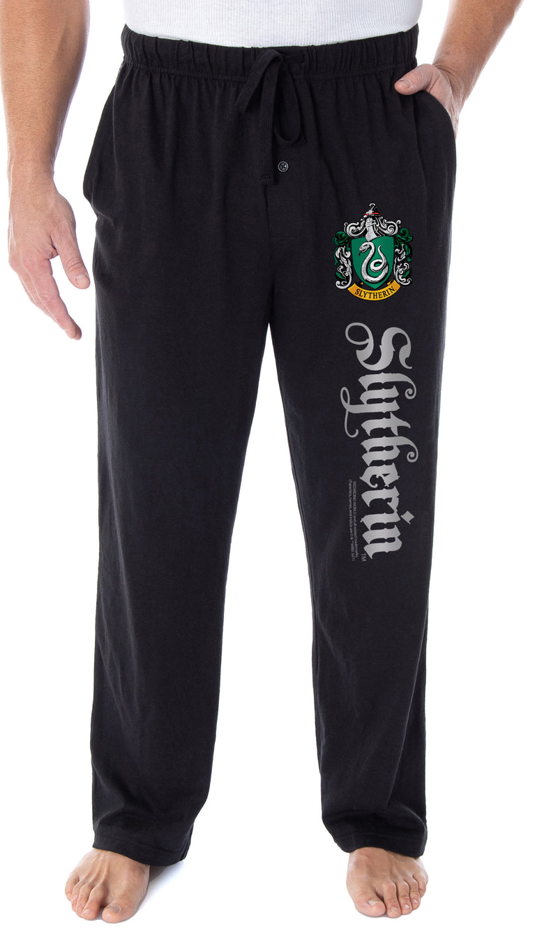 Harry Potter Men's Slytherin House Crest Loungewear Pajama Pants (Medium)