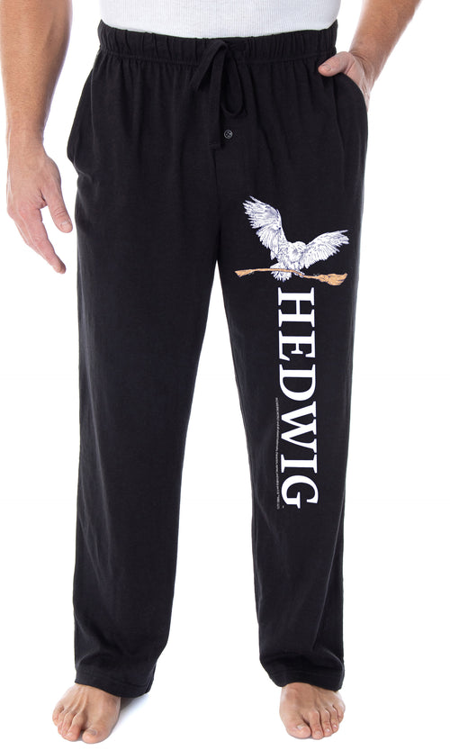 Harry Potter Adult Mens' Hedwig and Nimbus 2000 Broom Pajama Lounge Pants