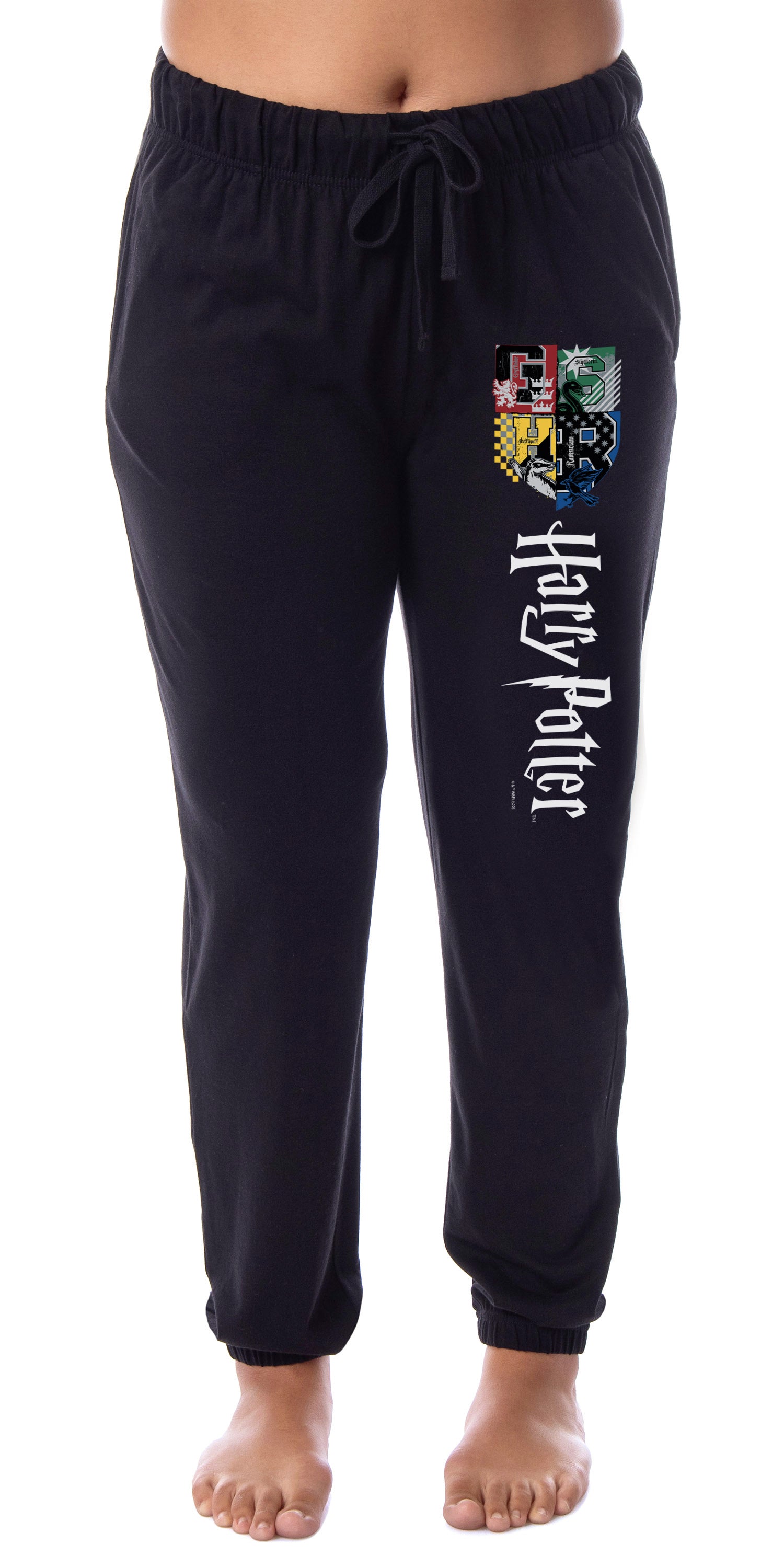 Harry Potter Womens' All Hogwarts House Crest Sleep Jogger Pajama Pants