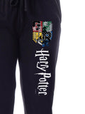 Harry Potter Womens' All Hogwarts House Crest Sleep Jogger Pajama Pants