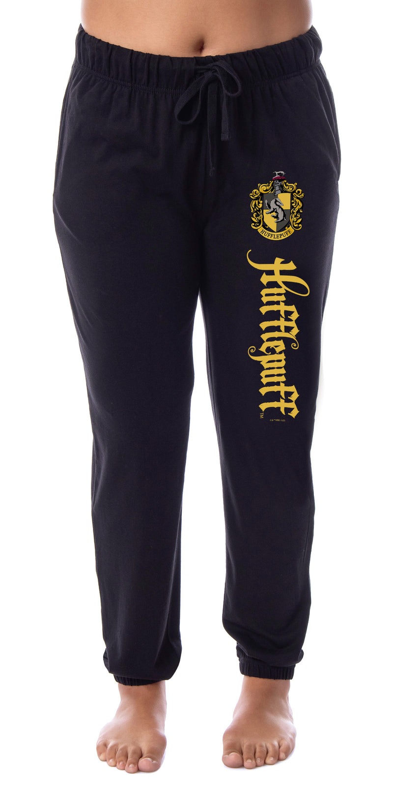 Harry Potter Womens' Hufflepuff House Crest Sleep Jogger Pajama Pants (Large)