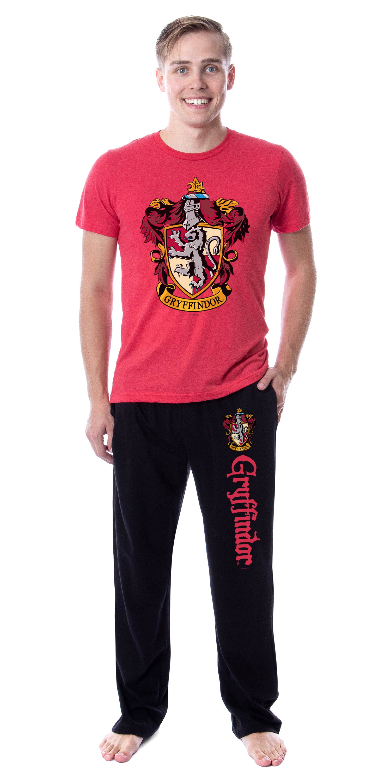 Harry Potter Mens' Hogwarts All Houses Wizarding World Sleep Pajama Set