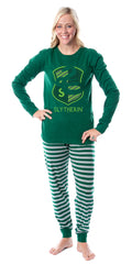 Harry Potter Family All Hogwarts Houses Wizarding World Sleep Pajama Set (Slytherin, Adult, Small)