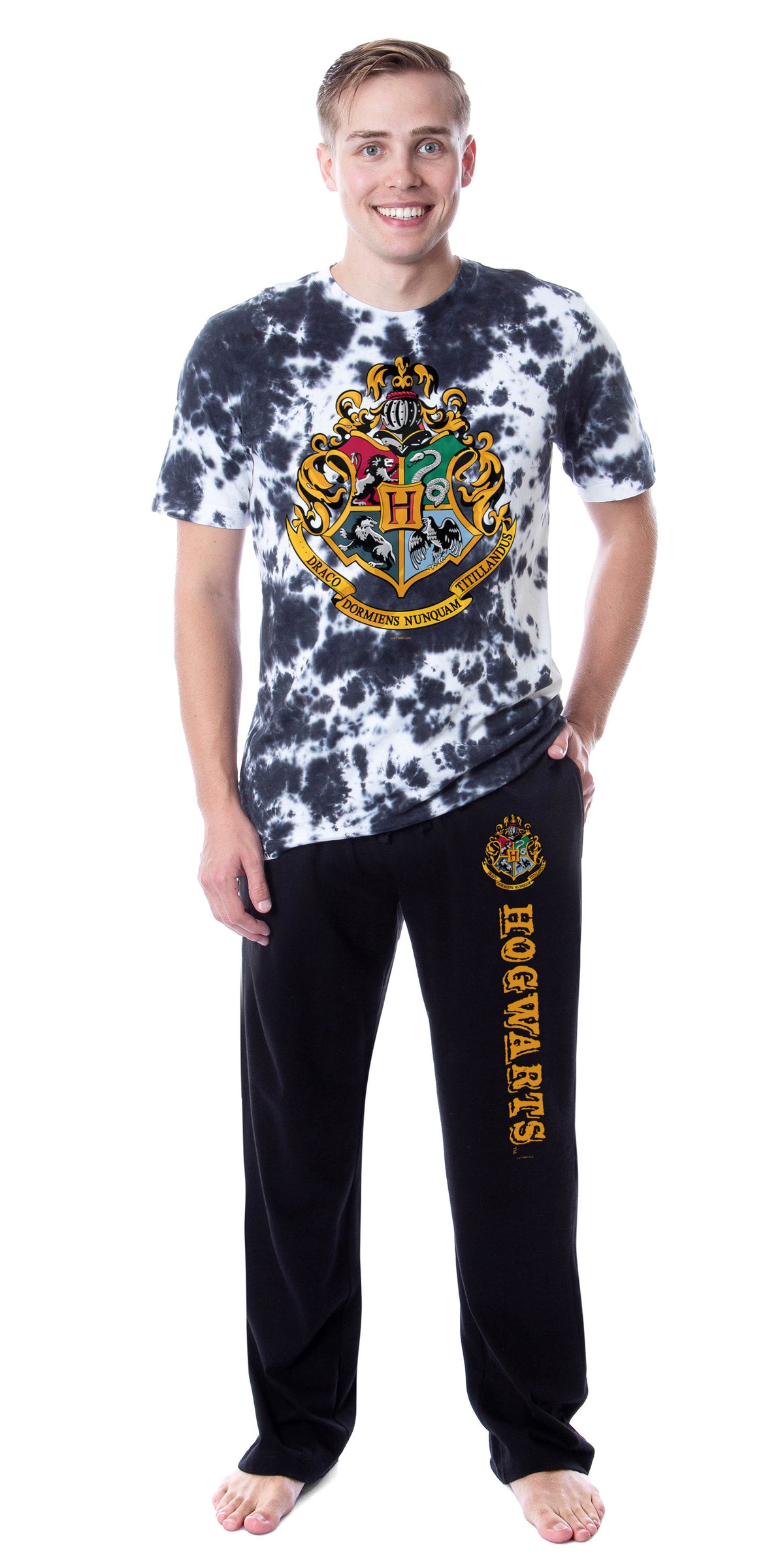 Harry Potter Mens' Hogwarts All Houses Wizarding World Sleep Pajama Set