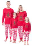 Harry Potter Christmas Sweater Golden Trio Wizarding World Tight Fit Cotton Matching Family Pajama Set (Adult, Large)