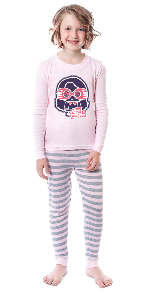 Harry Potter Girls' Chibi Luna Lovegood Child 2 Piece Tight Fit Pajama Set