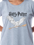 Harry Potter Womens' Wizarding World Owl Broomstick Nightgown Sleep Pajama Shirt (Large)