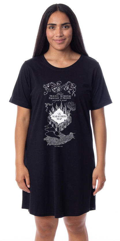 Harry Potter Womens' The Marauder's Map Mischief Managed Nightgown Pajama
