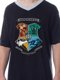 Harry Potter Mens' Hogwarts Houses Crest Stained Glass Animals  Sleep Pajama Shirt Gown