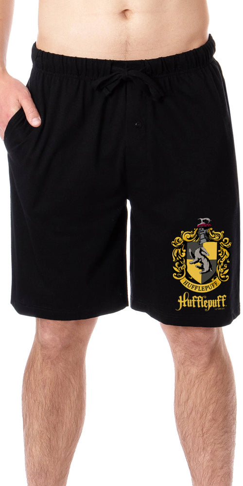 Harry Potter Mens' Hogwarts All Houses Sleep Pajama Shorts (Hufflepuff, X-Large)