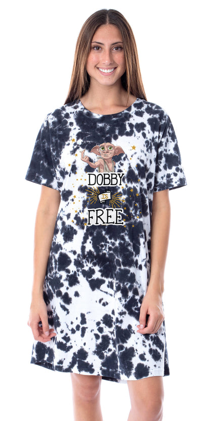 Harry Potter Womens' Dobby Is Free Character Nightgown Sleep Pajama Shirt