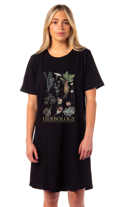 Harry Potter Wizarding World Women's Hogwarts Herbology Nightgown Pajama Shirt Dress