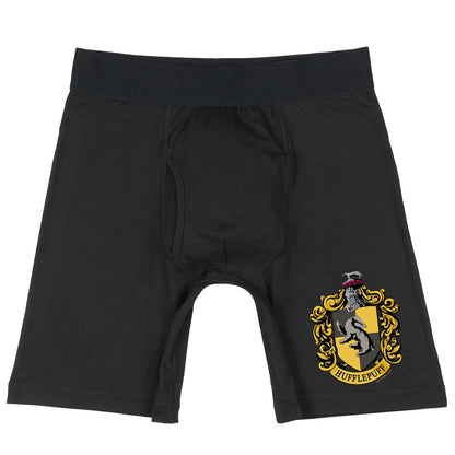 Harry Potter Men's Hogwarts Houses Crests Long Leg Boxer Briefs