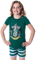 Harry Potter Girls' Hogwarts Castle Slytherin Shirt and Shorts Sleepwear Pajama Set (18/20)