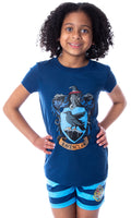 Harry Potter Girls' Hogwarts Castle Ravenclaw Shirt and Shorts Sleepwear Pajama Set (14/16)