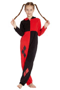 DC Comics Girls' Harley Quinn Costume One Piece Union Suit Critter Pajama Outfit