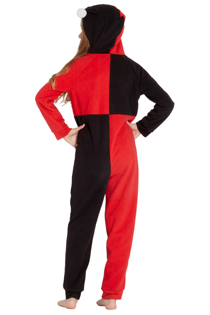 DC Comics Girls' Harley Quinn One Piece Union Suit Critter Pajama Outfit